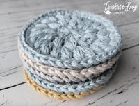 Easy Crochet Puff Coaster Free Pattern - Traversebaycrochet.com