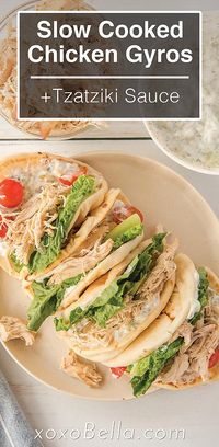 Sometimes it’s nice to try something brand new, and find a new favourite! That was definitely the case with these slow cooker Greek shredded chicken gyros with homemade tzatziki sauce. This slow cooker chicken recipe makes a great lunch or dinner that is a crown pleaser. If you are looking for an easy crock pot chicken recipe, this is one to try out. I am definitely making them again, and soon! If you are looking for a Greek recipe, try this! #slowcooker #crockpot #gyro #greekfood