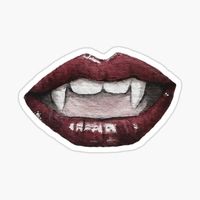 "Watercolor Vampire Fangs" Sticker for Sale by AmandaHauch