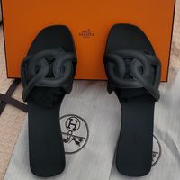 Hermes Aloha Black Rubber Sandal Size 38 Eu Fits 8us, New, Authentic. Condition Is New With Box, Dust Bags. Shipped With Usps. Hermes Rubber Aloha Sandal Size 38 Black. Know Your Hermes Size. Made In Italy.