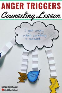 Anger management activity to help students learn about their triggers for angry feelings. Perfect for small group counseling or individual counseling focused on for anger management. Use scaffolded activities and discussion starters to guide them to become aware of their anger triggers. Perfect for lower elementary school counseling activities and lessons.