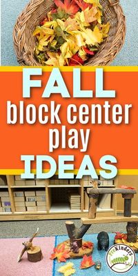 These fall block center play ideas will spice up the block center in your preschool classroom. Every season, change up your block center by adding new, seasonal items. Fall ideas include tree blocks, forest animals, plastic pumpkins, and artificial leaves. Students can explore and use their creativity as they play with the fall-themed items in the block center. Use these ideas to engage your students and to make your block center new and exciting with these fall-themed additions.