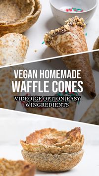 Homemade Vegan Waffle Cones and Bowls