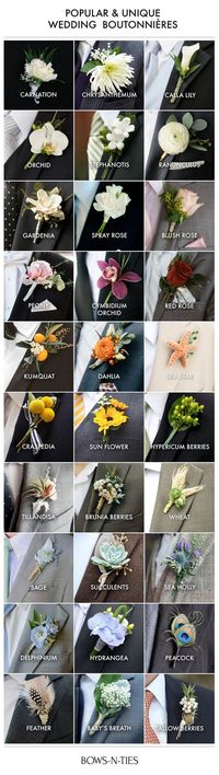 Wedding Boutonniere Inspiration | Bows-N-Ties.com