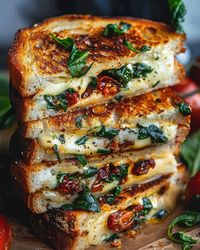 Mediterranean Spinach Grilled Cheese - Miarecipes