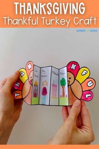 Thanksgiving is a time to reflect on what we are grateful for. Help your students to do this with this fun, thankful turkey activity. This printable craftivity encourages children to think about 4 things they are grateful for.  Students use the 4 boxes on the template to write and draw the things they are thankful for. Once completed, they cut out the template and fold using the guide provided. They will LOVE opening their foldout to show what they have written inside.