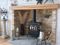 Rustic Oak Beam For your fireplace Are you looking to instantly add character to your room? Then look no further, our aged rustic oak beam is the perfect choice for you. Distressed edges and textured surfaces gives the appearance of a time worn, centuries old rustic beam. All of our beams with the exception of our 19cm x 14cm (7.5" x 5.5") beam will be supplied with fixings, positioned in one of the larger sides. Depending on the section size of your beam, we will provide a unique fixing system