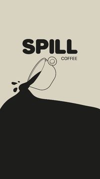 A minimal illustration for spill coffee: an artistic cafe brand that also sells their own coffee.