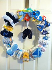 Baby Boy Diaper Wreath...About Time I See A Cute Baby Boy Shower Gift...Click On Picture For Directions...