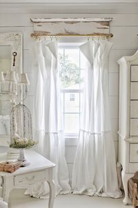 Ruffled Cotton Curtain Panel Ruffled Curtains Farmhouse Decor Shabby Chic Bedding Farmhouse Style Priced per Panel - Etsy