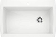 BLANCO 440195 Diamond Super Single Silgranit Drop-in or Undermount Kitchen Sink, 32.5" X 22", White - - AmazonSmile