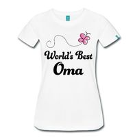 Cute gift for the World's Best Oma has pretty pink butterfly design.  #Oma #Grandma #grandparentsday