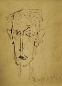 Artwork by Bernard Buffet, Portrait d'homme, Made of Ink drawing