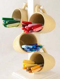 Low-Cost Scrapbooking Storage Solutions: Turn a Mug Tree into Storage for Pens And Markers