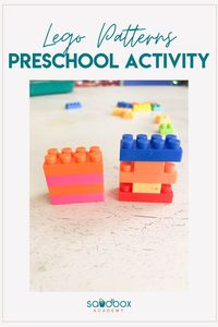 Engage your preschooler in play and learning by creating patterns with Legos. If your child loves Legos and bulling blocks this is a great way to get them engaged in learning about patterns and set them up for independent play.