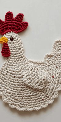 Decorative Crochet Chicken Potholder