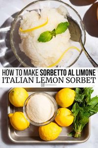 Easy lemon sorbet recipe with no specialty equipment needed! And this vegan, gluten free summer delight takes just 2 ingredients.