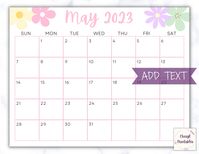 EDITABLE May 2023 Calendar, Printable Wall Calendar 2023, Minimalist Spring Calendar for May, Monthly Classroom Calendar, Family Calendar,