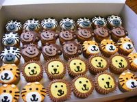 jungle animal cupcakes lions tigers zebras elephants monkeys