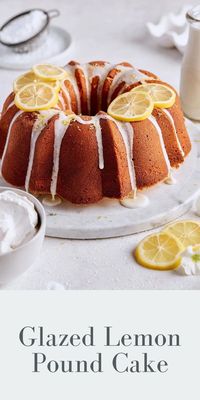 Lemon cakes are one of my all-time favorite desserts, and this moist lemon pound cake is no exception! Filled with bright lemon flavor, the cake is flavored with plenty of fresh lemon zest and a touch of pure almond extract – it makes a really nice counterpart to the citrus.

For an extra burst of lemon, I add a drizzle of sweet lemon glaze. This cake is also fantastic served with homemade whipped cream and fresh berries! Tap for the full recipe