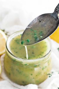 This easy-to-make, incredibly flavorful, and light lemon vinaigrette dressing comes together in no time and is a perfect dressing for salads.