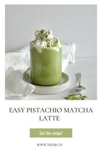 The BEST pistachio matcha latte recipe. Super easy and delicious latte that has the healthy benefits of matcha and the nutty nutritious pistachios.