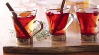 Warm up with a mug of our delicious cider made with cranberry juice, apple cider, brown sugar and cinnamon. For an adult version, add some spiced rum or cinnamon schnapps!