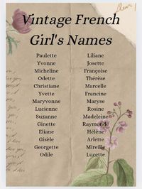 28 vintage French names for girls.