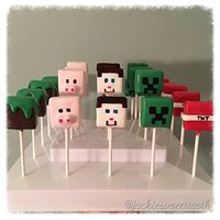 Minecraft Cake Pops Birthday Cake Pops Minecraft Party Etsy