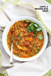 Lentil Brown Rice Soup - Vegan Richa