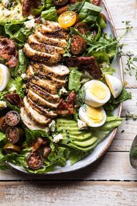 Balsamic Grilled Chicken Cobb Salad | halfbakedharvest.com #chicken #salad #tomatoes