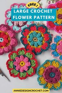 How to crochet a large crochet flower! Add some fun to your crochet projects with our free pattern for a stunning big crochet flower! Perfect for home decor, accessories, or garment embellishments, this versatile pattern is designed for all skill levels. Click for the free pattern for this easy crochet flower. Save this Pin for later!