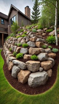 15+ Gorgeous Boulder Landscaping Ideas for Ultimate Curb Appeal 39