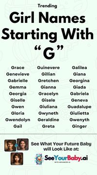 Searching for the perfect middle name for your little girl? We've curated a list of over 30 trendy, unique, and classic middle names starting with 'G' - find the perfect match for your baby's first name! 💖 #babynames #girlnames #middlenames #babygirl