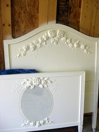 Give headboards a delightful vintage look with plaster molds.