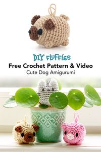 Crochet a cute dog amigurumi plush with this easy beginner animal crochet pattern. Suitable for any yarn. Great keychain size if you crochet it from cotton yarn. including full video.