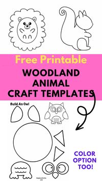 free printable templates for woodland animal crafts