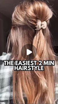 Easy Hair Tutorials | Hairstyles | Hair Growth on Instagram: "Save this easy half up two minute hairstyle for the next time you need to look put together, fast 💁🏼‍♀️  Hi friend, in case you’re new here -I’m Mandi, your virtual hair bestie! 👋🏻 I’m here to help you easily style, grow and maintain your hair - helping you keep it healthy and strong! 🙌🏻  Drop HAIR GOALS below for a 🆓 virtual hair consult where I’ll send you your own customized product and routine recommendation straight to your inbox, specific to your hair type, goals and needs! 🙌🏻   Hugs + Happy Hair! 🥂  #hairtutorial #hairtutorials #halfup #halfuphalfdownhairstyle #halfuphalfdown #easyhairstyles #easyhairstyle #easyhair #clawclip #clawcliphairstyle #hairstyles"