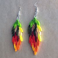 Quilled Earrings......green tops with all red below would make pepper ristra earrings! : )