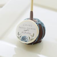 Dusty Blue Bridal Shower Botanical Cake Pops