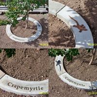 How To Make Concrete Tree Rings This would be great to "label' orchard trees, also, probably use flexible edging and pour/stamp while in place?