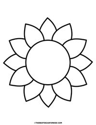 sunflower short petals template