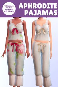 These are such a cute pair of cc pajamas for the sims, with a cute tank top and a fun pair of pants with a ribbon holding them up #TheSims4