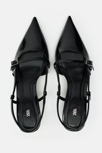 BUCKLED STRAP SLINGBACK SHOES - Black | ZARA Canada