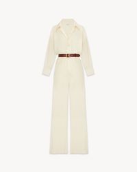 jumpsuit in cotton sateen | Saint Laurent | YSL.com