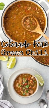 Colorado Pork Green Chili is one of the best forms of comfort food! This flavorful dish features tender chunks of pork simmered with spicy peppers to create a delicious and hearty stew. It is the perfect recipe to enjoy on a chilly winter evening or any time you crave a comforting bowl of stew!