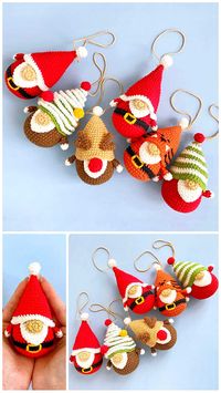 Christmas Stocking and Mittens Ornament Free Pattern - Free Amigurumi