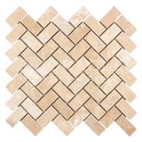 Durango (Mexican) Travertine 1" X 2" Herringbone Mosaic Tumbled — Oracle Tile & Stone