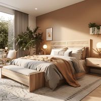 Wooden Bed And Wardrobe Design