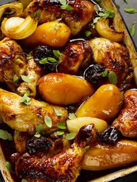 Chicken with prunes & pomergranate molasses | Ottolenghi Recipes